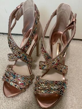 Sophia Webster multi color stone heels sz 37.5